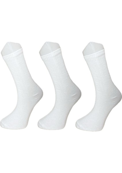 Look Socks Unisex Tenis Beyaz 3'lü Çorap