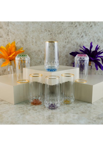 Fiona 6'lı Meşrubat Bardağı Gold 300 ml