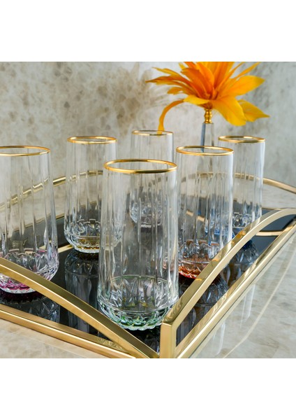 Fiona 6'lı Meşrubat Bardağı Gold 300 ml