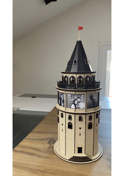 Dekoratif Galata Kulesi Maketi - 7 Adet Fotoğraf Alanı ile Anılarınızı Sergileyin modelleri