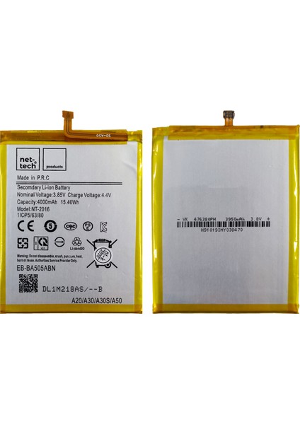 Samsung Galaxy A20 Uyumlu Nettech 4000 Mah Batarya