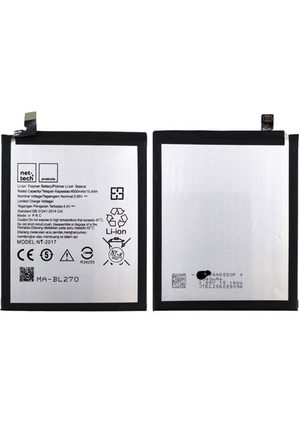 Lenovo K6 Note Uyumlu Nettech 4000 Mah Batarya