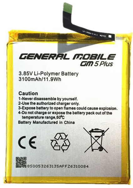 General Mobile Gm5 Plus Uyumlu General Mobile 3100 Mah Batarya