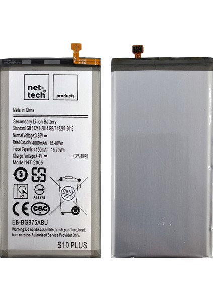 Samsung Galaxy S10 Plus Uyumlu Nettech NT-2005 4000 Mah Batarya