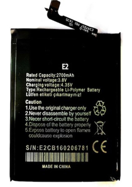 Via E2 Uyumlu Casper 1ıcp5 3000 Mah Batarya