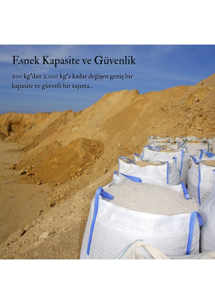 90X90X90 Ebatlarında Standart Bigbag Çuval 1 Ton Taşıma Kapasiteli 5 Adet