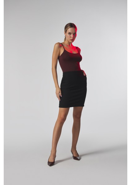 Siyah Kumaş Mini Etek modelleri