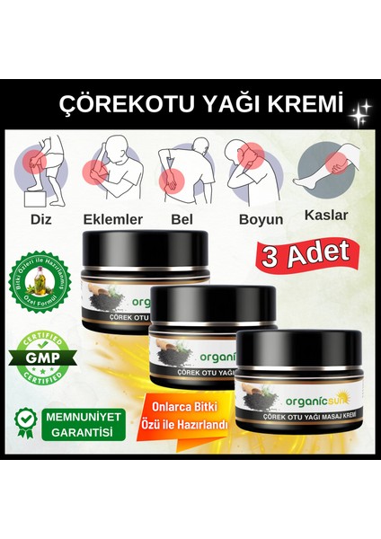 Çörek Otu Yağlı Masaj Kremi 100 ml x 3 Adet