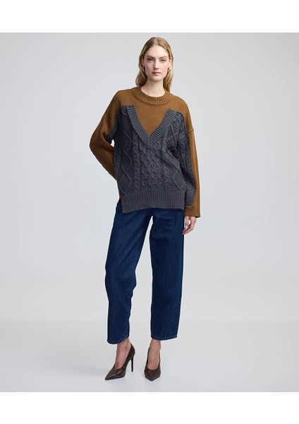 Colorblock Oversize Kazak Iw6240050186007
