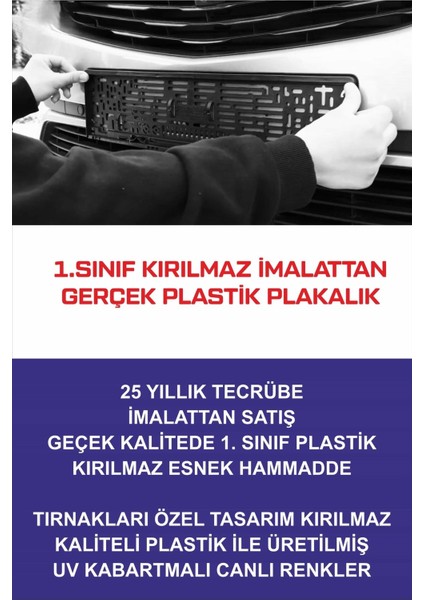 Oto Plakalık Kişiye Özel Isimli Takmatik UV Kabartmalı Siyah 2 Adet