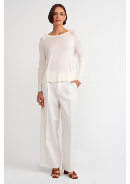 Bisiklet Yaka Basic Ekru Kadın Triko Kazak 10536-2K5 fiyatları