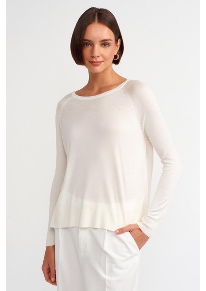 Bisiklet Yaka Basic Ekru Kadın Triko Kazak 10536-2K5 modelleri