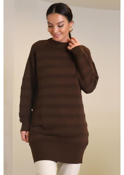 Uzun Kollu Triko Kahve Kadın Tunik 3002-2K4 fiyatları