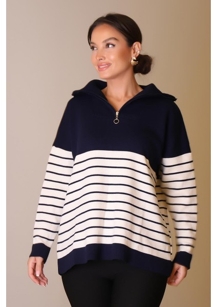 Yakası Fermuarlı Uzun Kollu Laci Kadın Kazak 5221-2K5 fiyatları