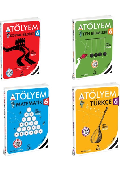 2025 6. Sınıf Atölyem Sosyal Bilgiler - Atölyem Fen Bilimleri - Atölyem Matematik - Atölyem Türkçe 4'lü Set