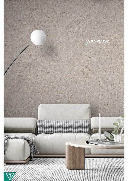 Isı ve Ses Yalıtımlı Sürülen Altın Mineral Taşlı Gri Duvar Kağıdı | V707-PLUS2 | 1,5 kg | 5m²