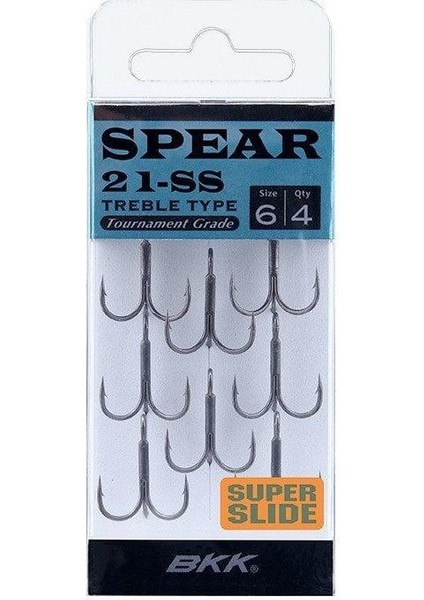 Spear-21 SS Üçlü Olta kancası no 6 8 Pcs