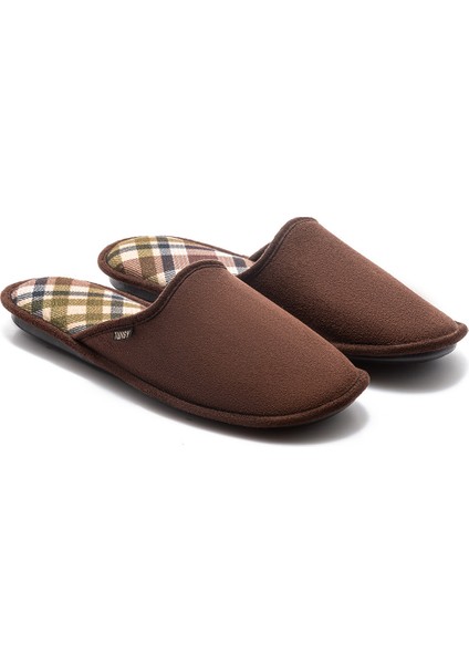 Ekose Erkek Ev Terliği Kahverengi 41/46 indirimleri