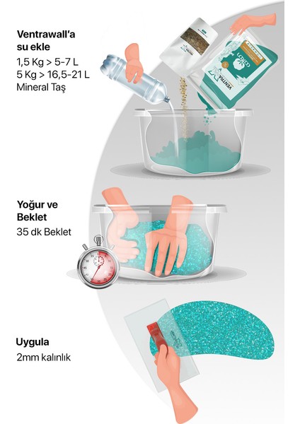 Isı ve Ses Yalıtımlı Sürülen Altın Mineral Taşlı Krem Duvar Kağıdı | V926-PLUS2 | 1,5 kg | 5m²