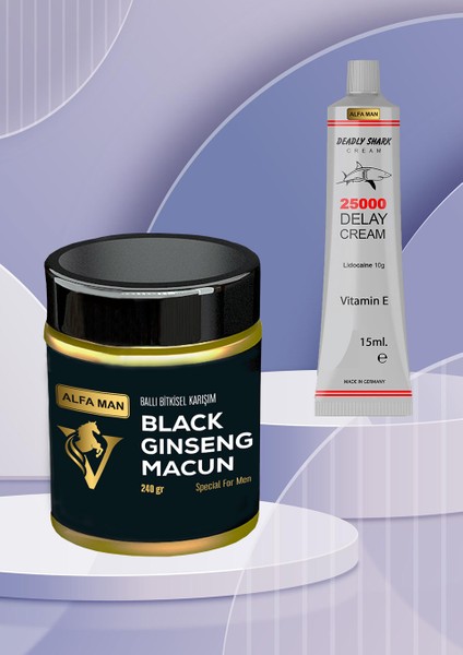 Black Ginseng Performanss Macunu 240 gr ve 25000 Dly Geciktirmeeye Yardımcı Krem