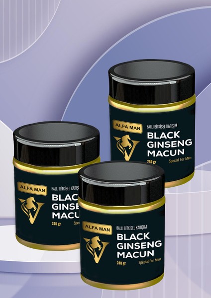 Black Ginseng Macun Erkekler Için Güç ve Performanss Macunu 3 Kutu