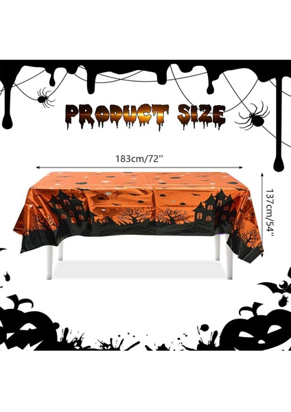 Patladı Gitti Halloween masa örtüsü cadılar bayramı parti malzemesi 137 cm  x  183 cm