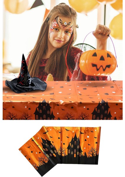 Patladı Gitti Halloween masa örtüsü cadılar bayramı parti malzemesi 137 cm  x  183 cm