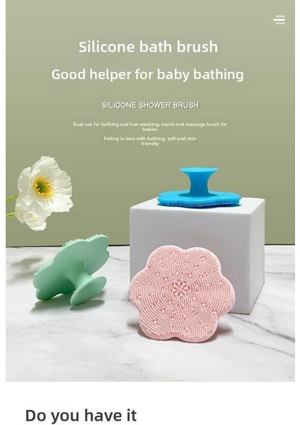 Bebek Silikon Banyo Fırçası Yumuşak Banyo Fırçası Bebek Şampuanı Fırçası (Yurt Dışından) fırsatları