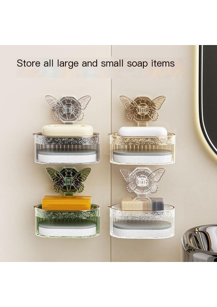 Kelebek Vantuzlu Sabunluk Duvara Monte Yumruksuz Sabunluk (Yurt Dışından) fırsatları