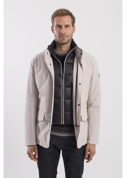 Taş Comfort Fit Gizli Kapüşonlu Mont