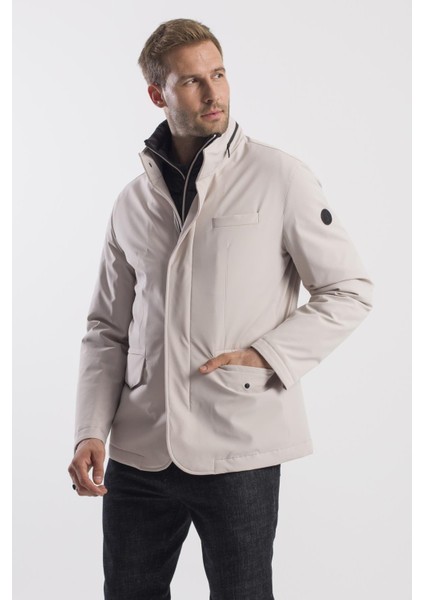 Taş Comfort Fit Gizli Kapüşonlu Mont