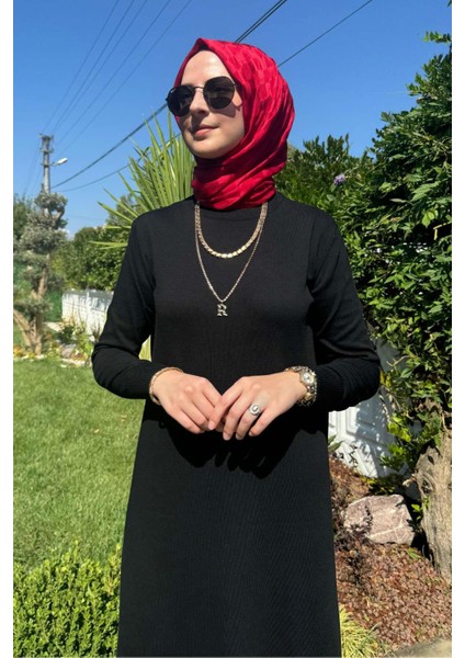 Rüya Siyah Triko Elbise