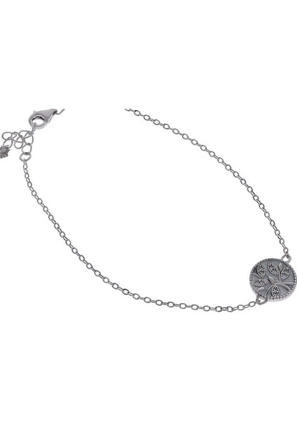 Kadın Hayat Ağacı Model Gümüş Bileklik