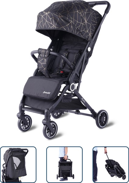- Merlin Model Compact Bebek Arabası Kabin Boy - Siyah-Sarı