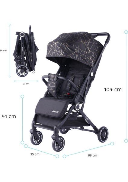 - Merlin Model Compact Bebek Arabası Kabin Boy - Siyah-Sarı