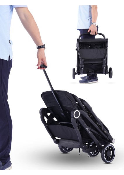 - Merlin Model Compact Bebek Arabası Kabin Boy - Siyah-Sarı