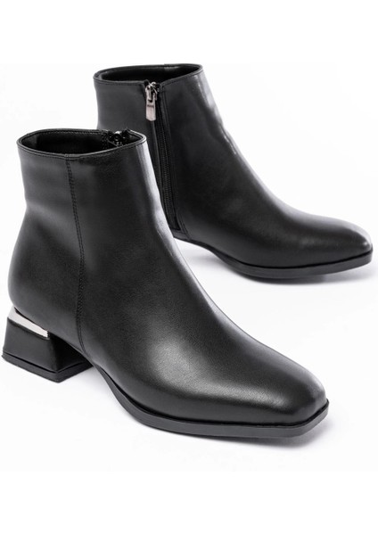 RM-500 Siyah Topuklu Fermuarlı Günlük Kadın Bot modelleri