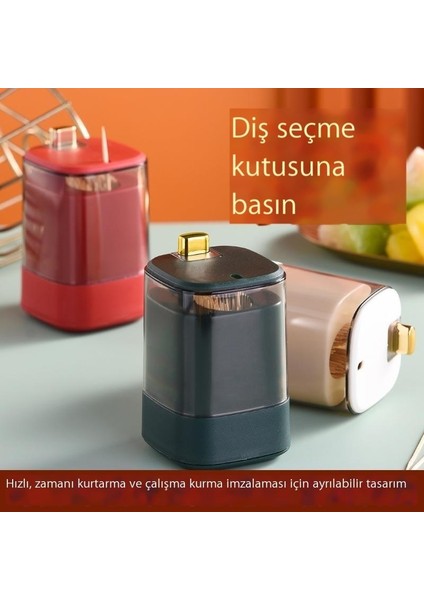 Ev Için Yaratıcı Basma Tipi Otomatik Kürdan Kutusu ve Mutfak ve Otel Için Günlük Kullanım Kürdan Tutucusu (Yurt Dışından)