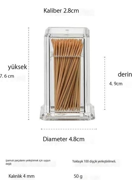 Akrilik Kürdan Saklama Kutusu Kürdan Kavanozu Kürdan Tutucu (Yurt Dışından)
