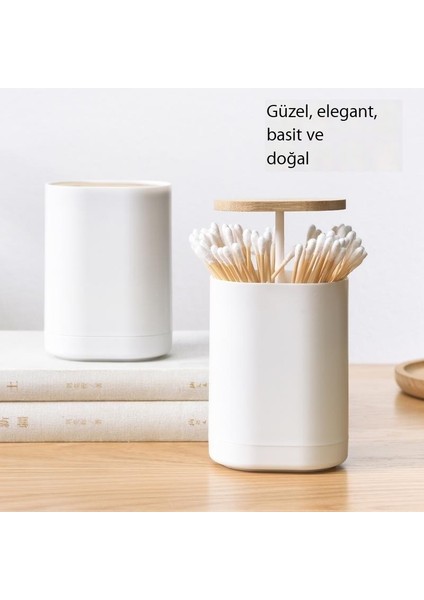 Abs Bambu Ahşap Yaratıcı Itme Tipi Kürdan Kutusu Mutfak Itme-Otomatik Kaldırma Saklama Kutusu Taşınabilir Kürdan Tutucu (Yurt Dışından)