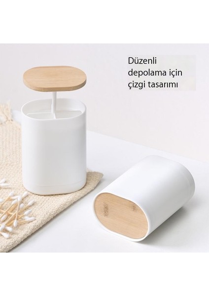 Abs Bambu Ahşap Yaratıcı Itme Tipi Kürdan Kutusu Mutfak Itme-Otomatik Kaldırma Saklama Kutusu Taşınabilir Kürdan Tutucu (Yurt Dışından)