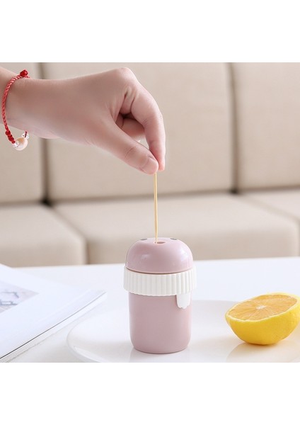 Plastik Kürdan Şişesi Kürdan Varil Sevimli Karikatür Taşınabilir Kürdan Varil Basit Ev Oturma Odası Sehpa Kürdan Kutusu (Yurt Dışından)
