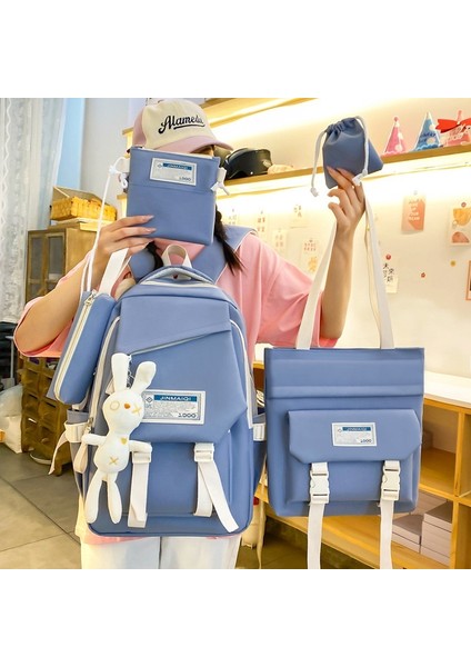 Üniversite Öğrencisi Okul Çantası Kadın Sırt Çantası Büyük Kapasiteli Kolej Tarzı Okul Çantası (Yurt Dışından) modelleri