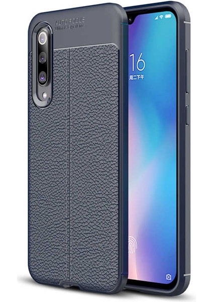 Xiaomi Mi 9 Kılıf Niss Deri Görünümlü Silikon + Ekran Koruyucu