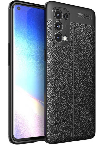 Oppo Reno 5 Kılıf Niss Deri Görünümlü Silikon + Ekran Koruyucu
