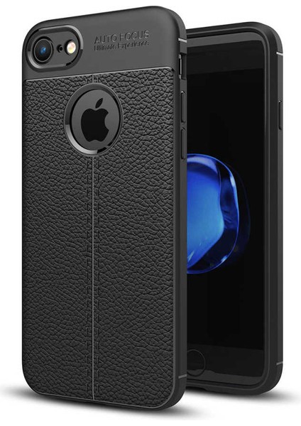 iPhone 6 Plus Kılıf Niss Deri Görünümlü Silikon + Ekran Koruyucu