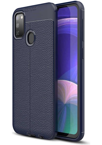 Samsung Galaxy M21 Kılıf Niss Deri Görünümlü Silikon + Ekran Koruyucu