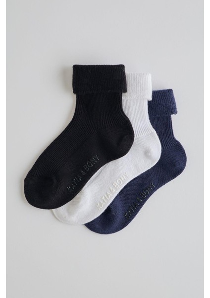 Çocuk 3 lü Paket Soket Çorap Siyah MİX