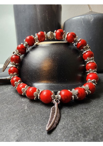 Sıkma Kırmızı Mercan Orjinal Doğal Taş Kadın Bileklik Model-4 / Cilt Güzelliği, Sevgi, Denge, Sağlık