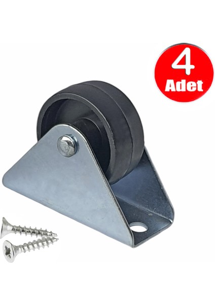 Sabit Mini Teker Mobilya Tekeri Masa Sehpa Komidin Dolap Küçük Tekerlek -4 Adet